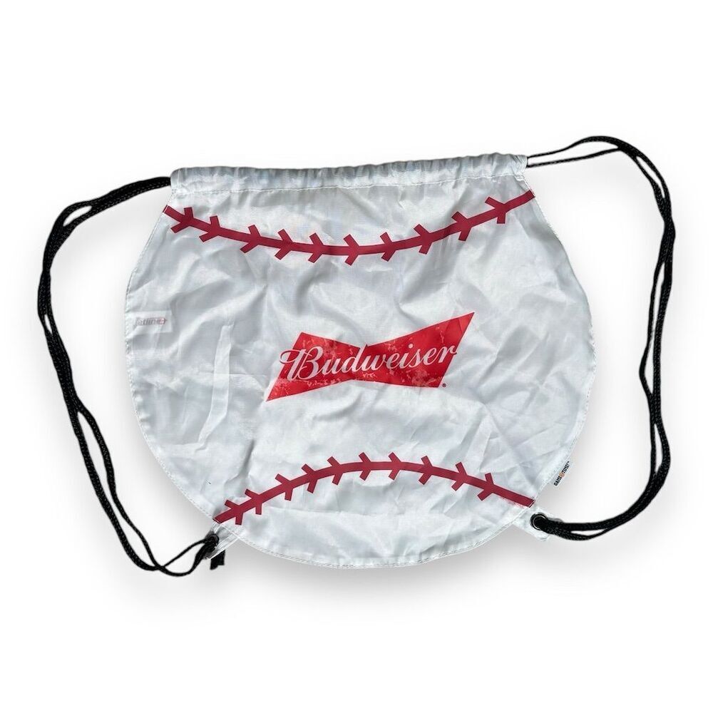 Budweiser‎ Baseball Drawstring Bag Red & White Officially Licensed